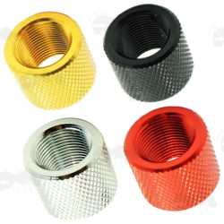Aluminium Thread Protectors for 1/2x20 UNF Air Rifle Barrel Silencer Threads, In Black, Silver, Red and Gold Anodised Finish Options