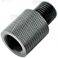 Black 1/2x28 UNEF Thread To M14x1mm Left Hand Threaded Rifle Muzzle Adapter