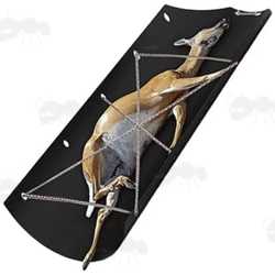 Deer on The Black Plastic Roll-Up Sled with Two Rolls of Multi-Colour Rope for Extraction