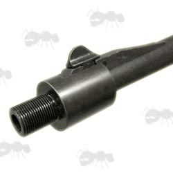 Fitted Slip-On Adapter on a Ruger 10/22 Rifle Barrel for 1/2-28 American Thread Silencers