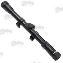 AnTac 4x20 Duplex Crosshair Rifle Scope with Dovetail Rail Mounts & Lens Caps