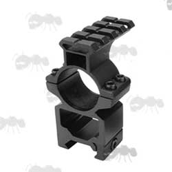 High-Profile Double Clamped 25mm Scope Ring for Weaver / Picatinny Rails with Rail Head