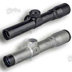 Two SMK 2x20 Pistol Scopes, Black and Silver Finish