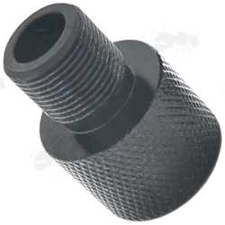 Black Steel 1/2x20 TPI To 1/2x28 TPI Threaded Muzzle Adapter