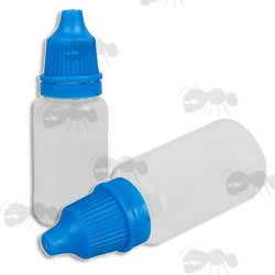 Two Bottles of Silicone Oil with Blue Caps