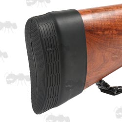 Silicone Slip-On Recoil Pad on a Wooden Buttstock