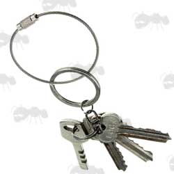 Stainless Steel Keychain Cable with Keys on Keyring