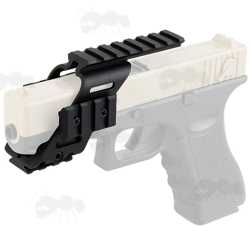Black Polymer Universal Fitting Railed Pistol Scope Rail Mount Adapter on Glock Pistol