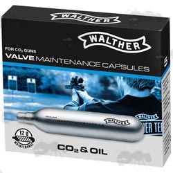 Five Walther Valve Maintenance C02 Capsules In A Box