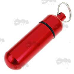 Red Coloured Keychain Survival Capsule