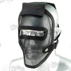 Black Mesh Airsoft Full Face Mask with Gap for Goggles