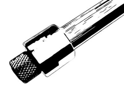 Drawing of a Rifle Barrel with Muzzle Thread Adapter