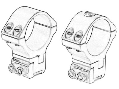 Drawing of a Pair of SportsMatch UK Adjustable Dovetail Rail Mounts