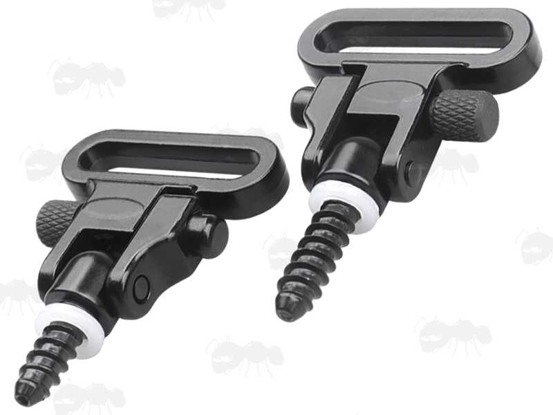 Set of Heavy-Duty Quick-Release Wooden Gun Stock Studs and Swivels for Slings
