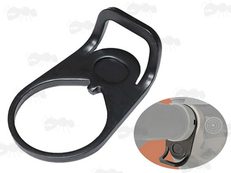 AR-15 Collapsible Stock Sling Plate with 90 Degree Loop Fitting