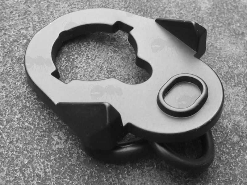 Back View of The AR-15 Collapsible Stock Sling Plate with 180 Degree Loop Fitting