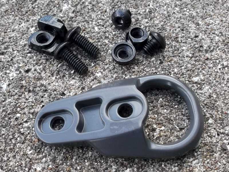 Base View of The Large Loop Handguard Fitting Sling Mount Attachment Point with KeyMod and MLok Fittings