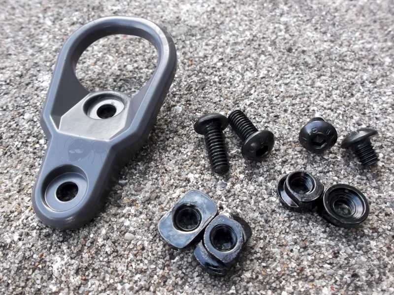 Top View of The Large Loop Handguard Fitting Sling Mount Attachment Point with KeyMod and MLok Fittings
