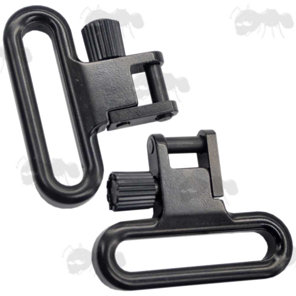 Pair of High-Strength Quick-Detach 30mm Wide Gun Sling Swivels with One Piece Loop and Body Design