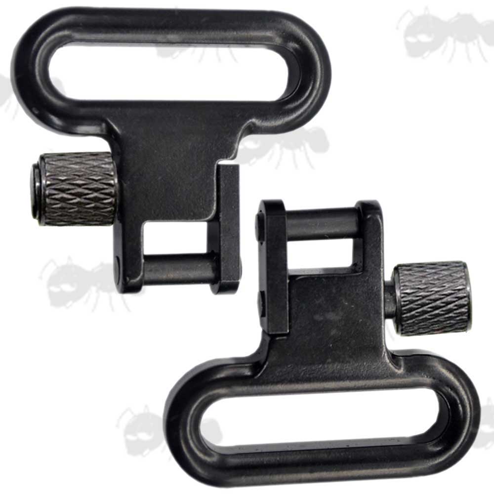 Pair of High-Strength Quick-Detach 25mm Wide Gun Sling Swivels With One Piece Loop and Body Design