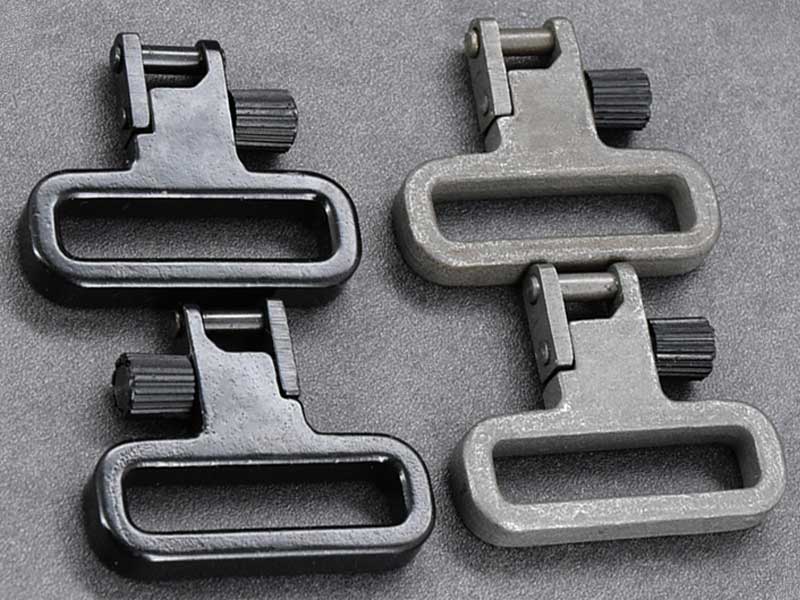 Pair of MIM Mil-Spec Steel 30mm QD Black and Grey Sling Swivels