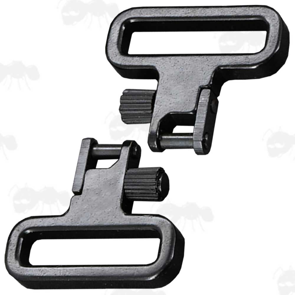 Pair of MIM Mil-Spec Steel 30mm QD Black Sling Swivels