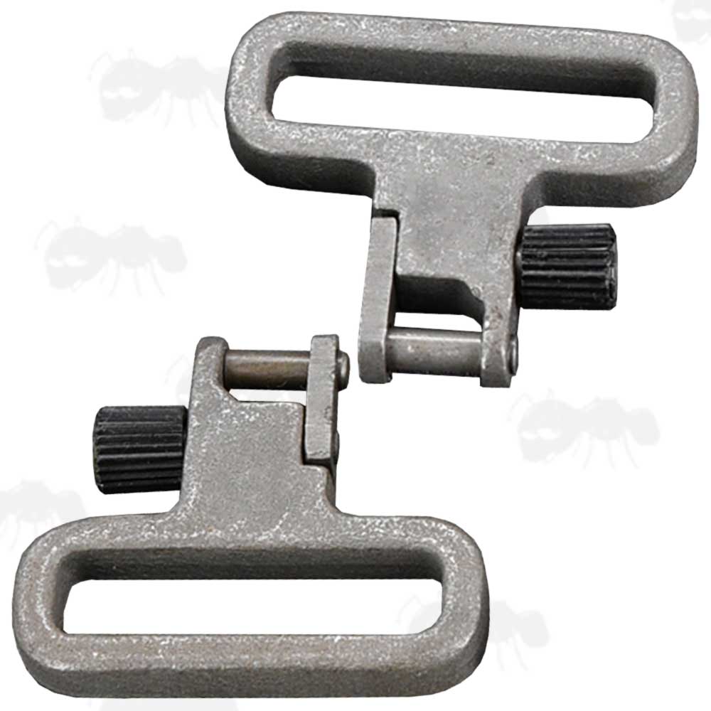 Pair of MIM Mil-Spec Steel 30mm QD Grey Sling Swivels