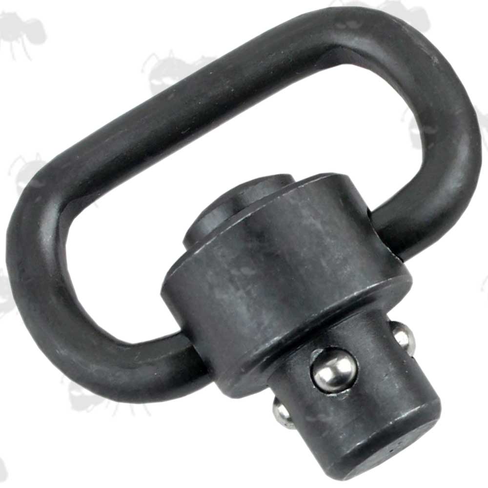 Black Push Button 10mm Socket Quick Release 25mm Sling Swivel with Rounded Corners