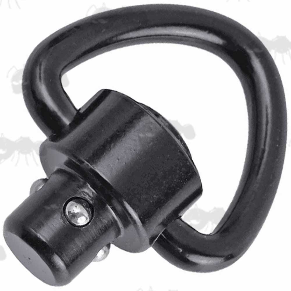Black Push Button 10mm Socket Quick Release Sling Swivel with Triangular Design