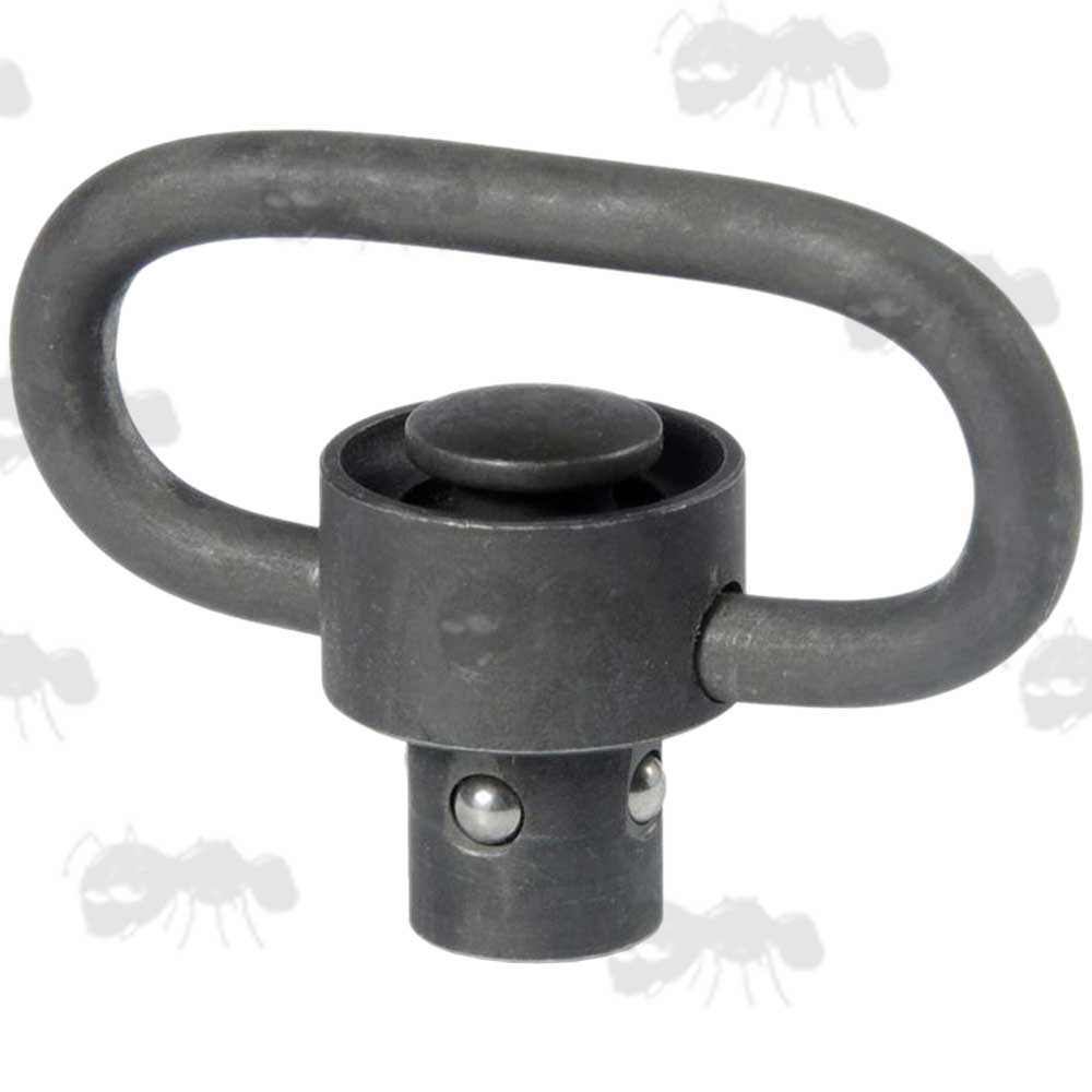 Grey Push Button 10mm Socket Quick Release Sling Swivel with Rounded Corners