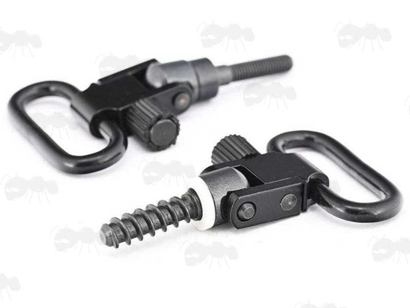 Savage Model 99 Lever Action QD Sling Swivel Stud Set, Shown with QD Swivels Fitted