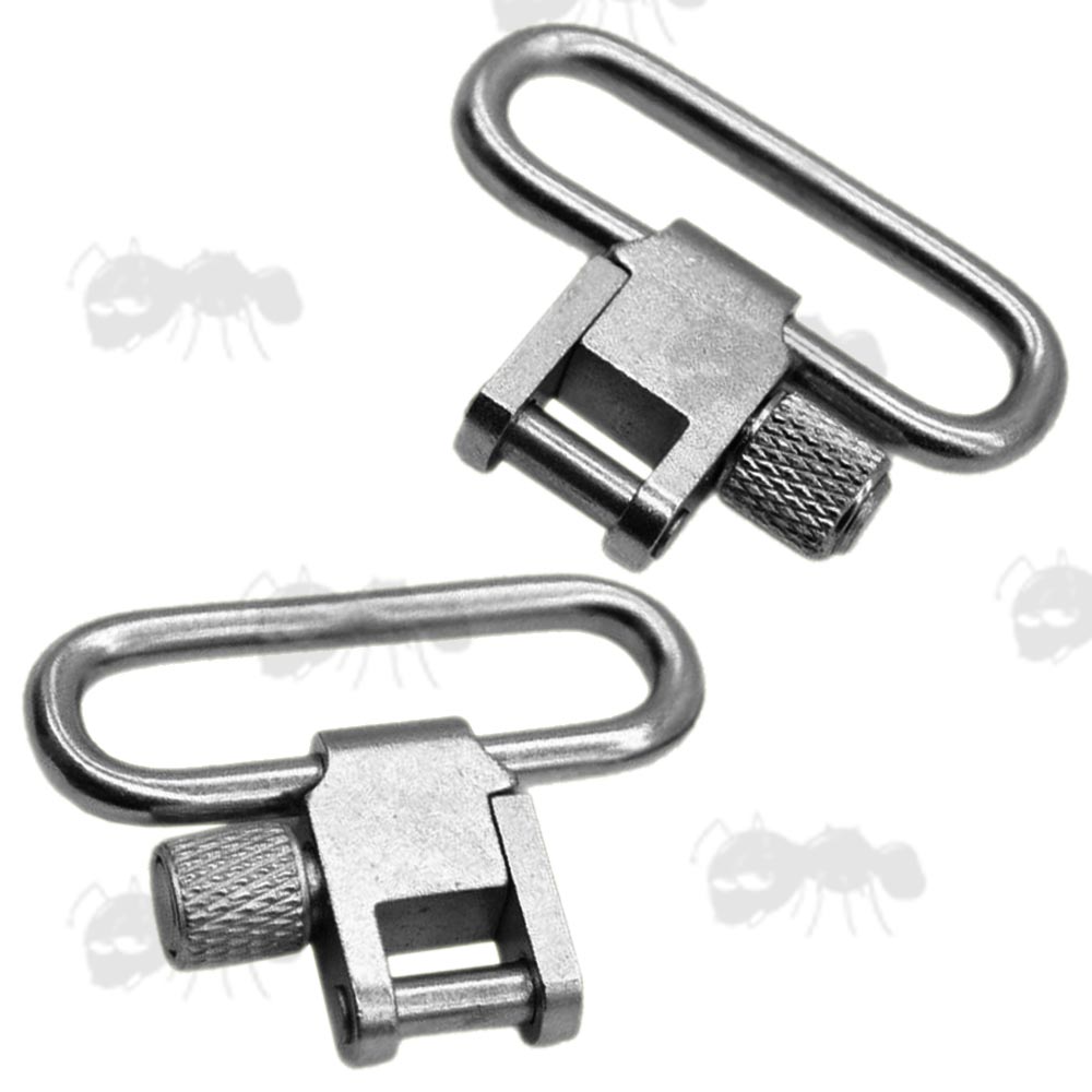Pair of Silver Quick-Release Swivels for 30mm Wide Slings