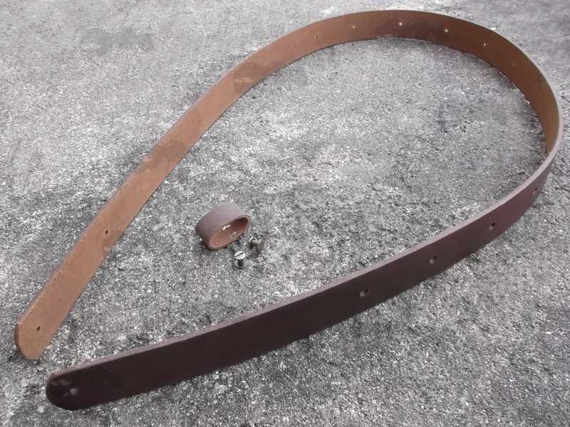 Polished Thick Brown Leather Gun Sling with Chicargo Studs for 30mm Wide QD Swivels