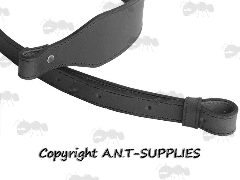 End Views of The Thick Black Leather Cobra Style Gun Sling