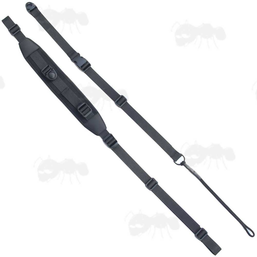 Black Canvas and Neoprene Crossbody Three Point Fitting Rifle Sling