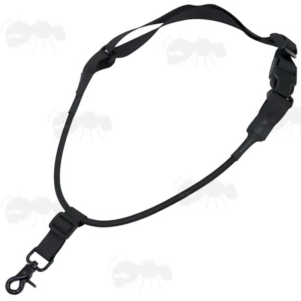 Black MP7 Bungee Cord Sling with Quick-Release Lobster Claw Metal Gun Clip
