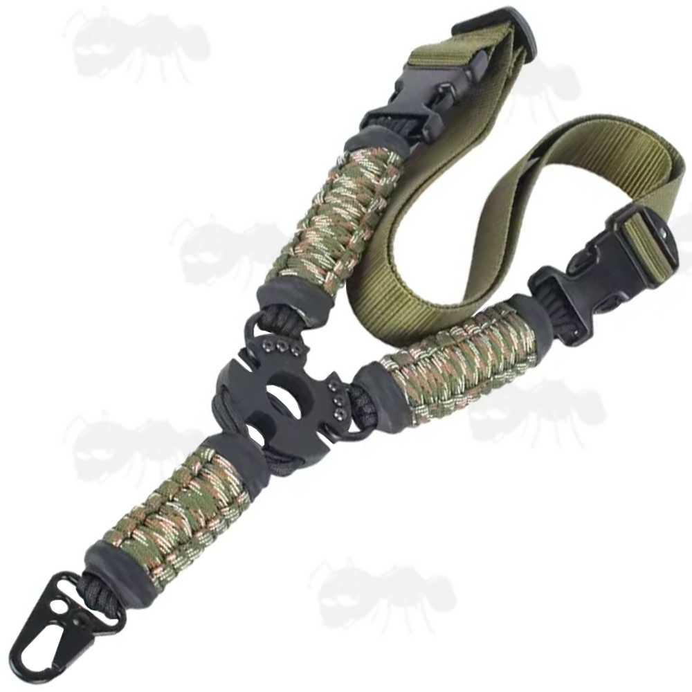 Weaved Paracord One Point Rifle Slings with Fitted HK Swivels