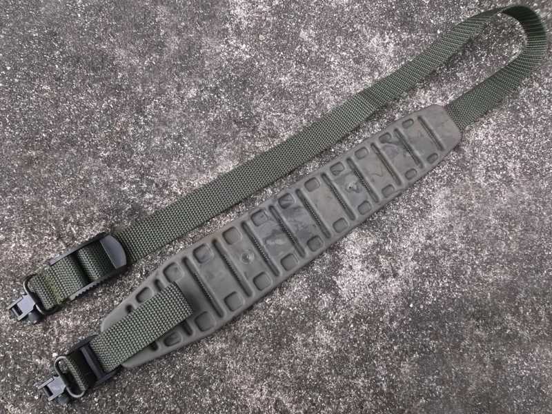 Back View of The The Quake Olive Drab Green Camouflage Claw 2.0 Gun Sling Shoulder Pad