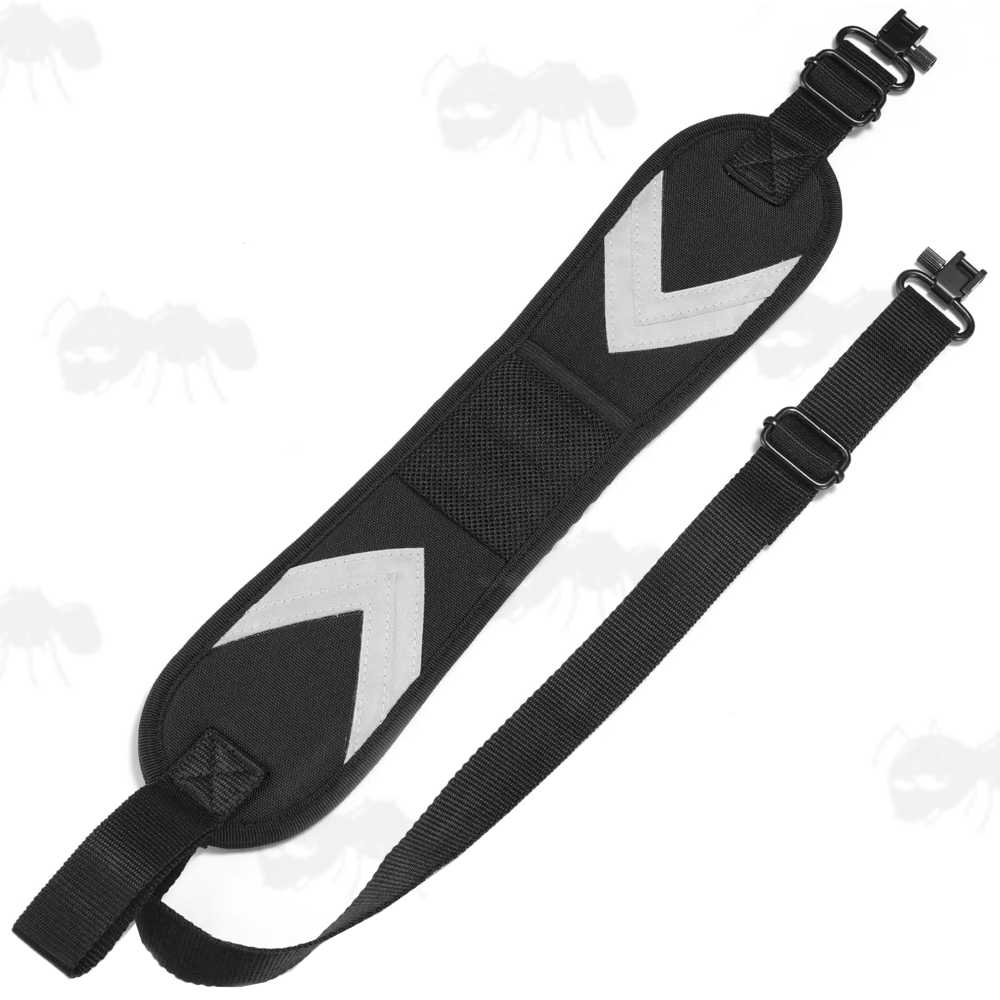 Black Shotgun Sling with Mesh Pocket and Hand Grip Handle, Fitted with AnTac QD Stud Fitting Swivels