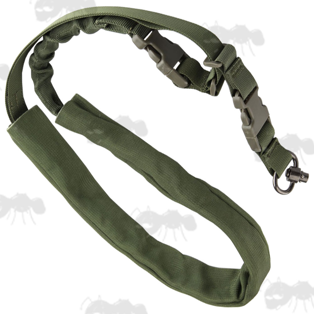 Olive Green One Point Bungee Sling 10mm QD Socket Swivel End