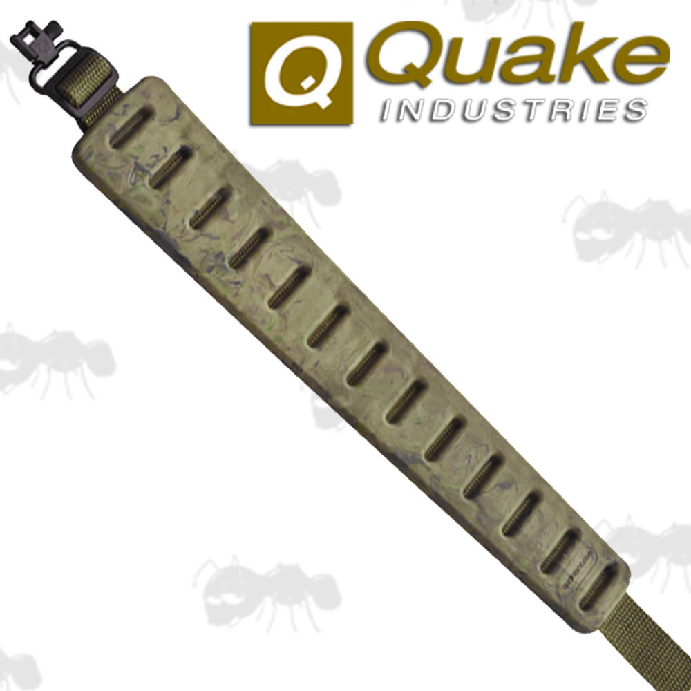 Quake Green Claw Rifle Sling with Hush Stalker QD Swivels