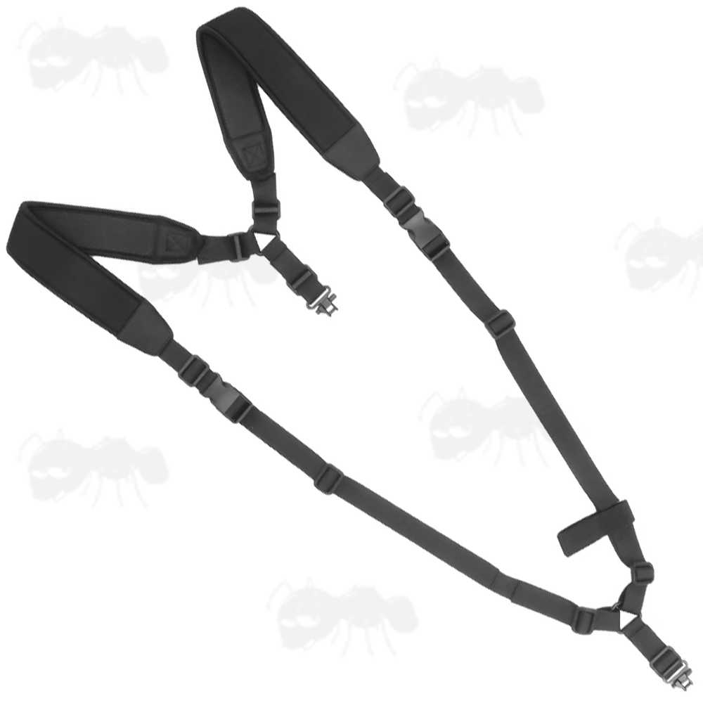 Black Canvas Neoprene Backpack Harness Style Rifle Sling