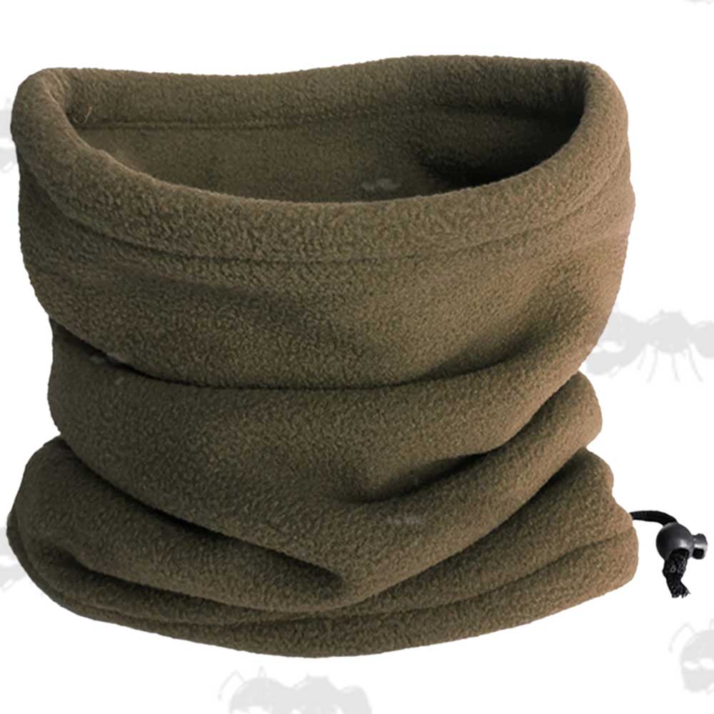 Olive Green Fleece Neck Gaiter / Face Mask / Hat