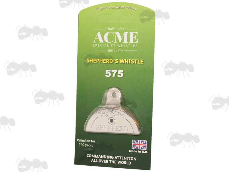 ACME Nickel Plated Metal Shepherd Lip Whistle In Packaging