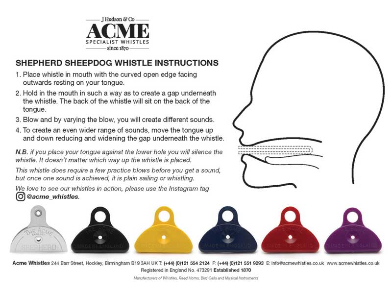 ACME Shepherd Lip Whistles User Guide