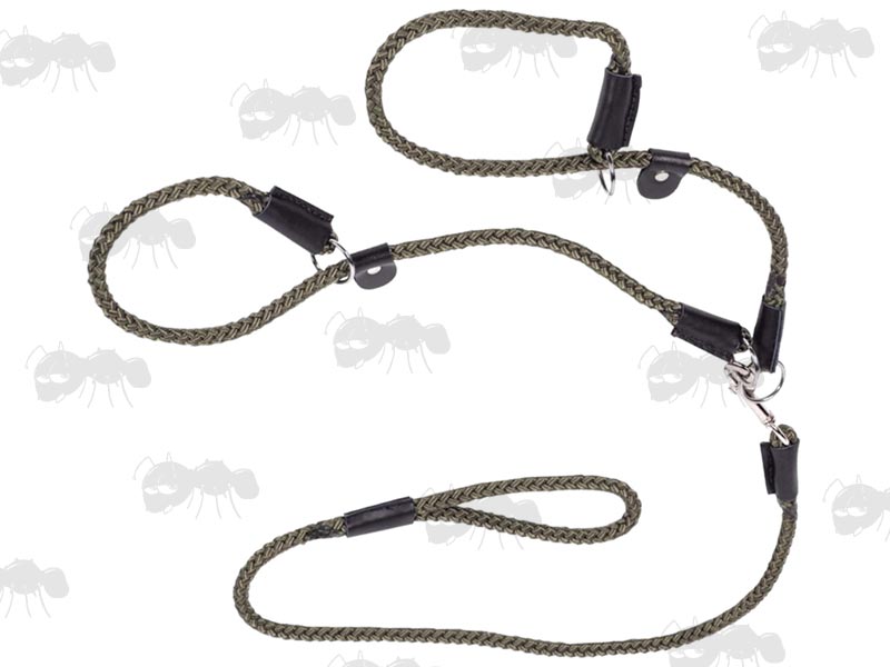 Bisley Double Brace Green Rope Dog Slip Leads