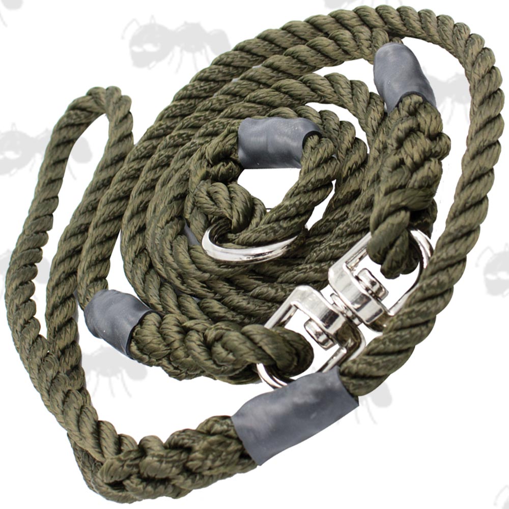 Bisley Swiveling Dog Slip Leads Green Rope Freepost UK
