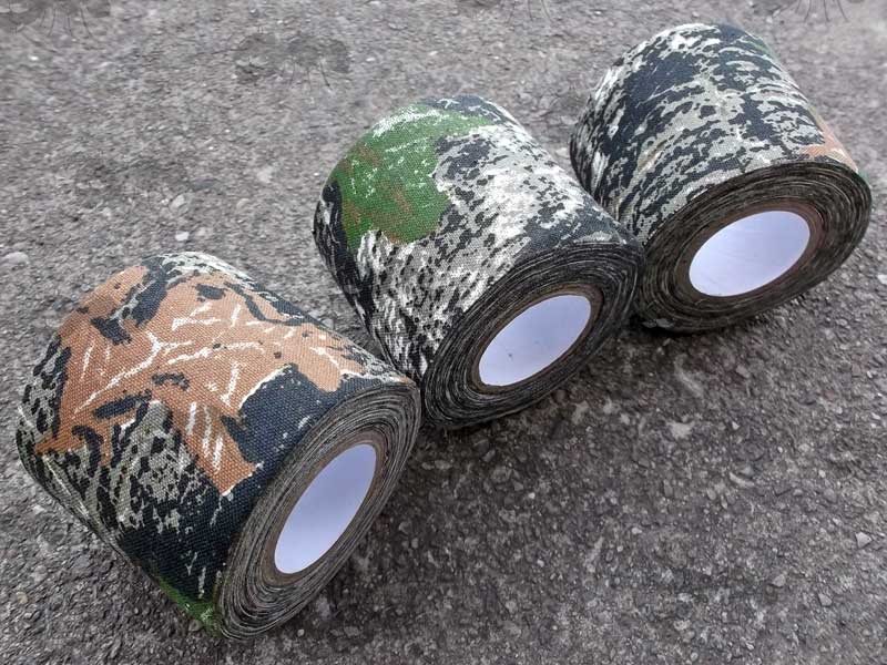 Three Rolls of Tree Camouflage Fabric Tape