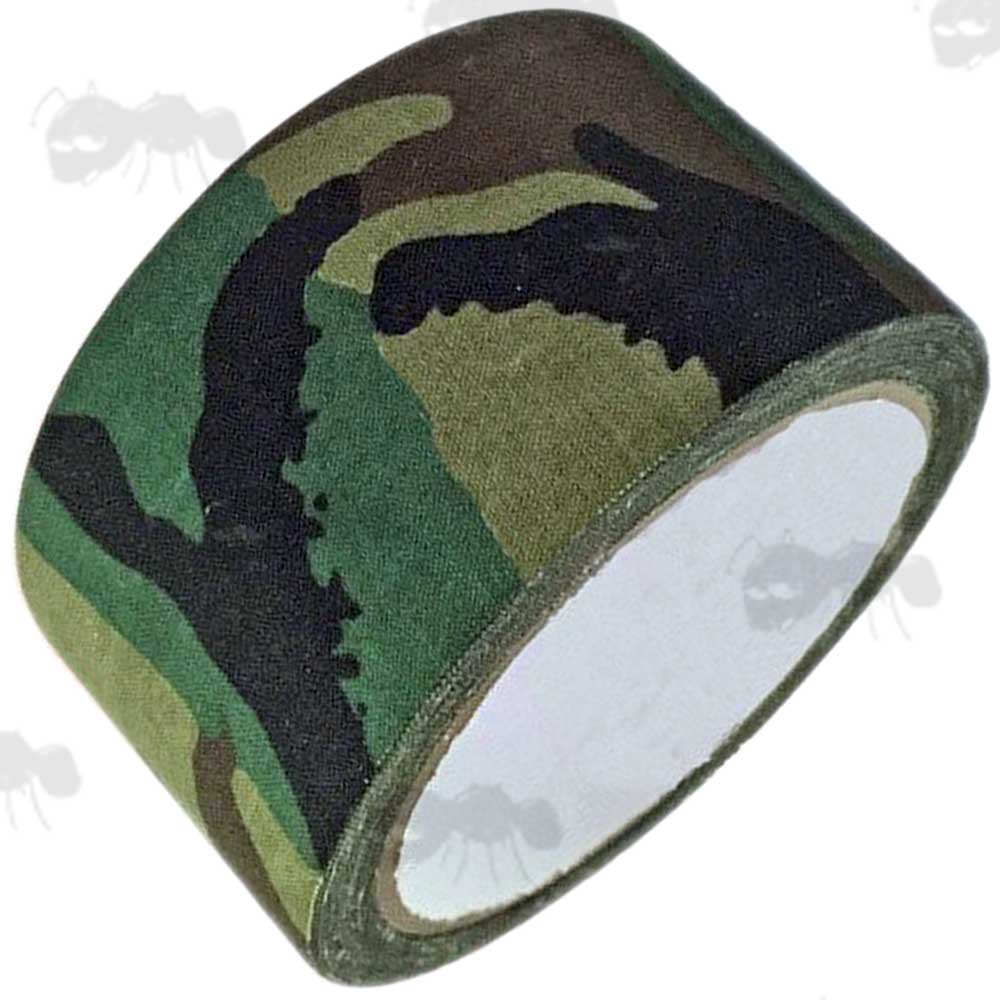 10 Metre Length Roll of Woodland Camouflage Fabric Tape
