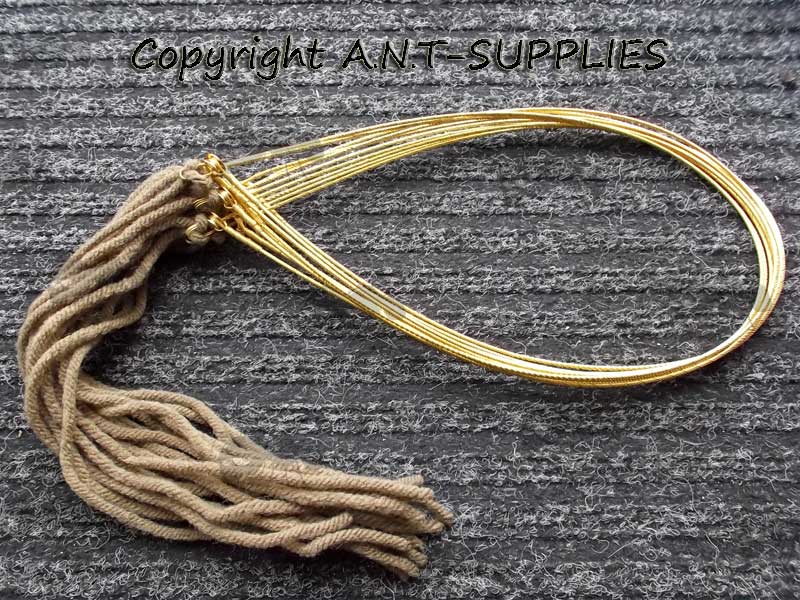 Pack of Ten Bisley Brass Wire and Brown Lace Rabbit Snares